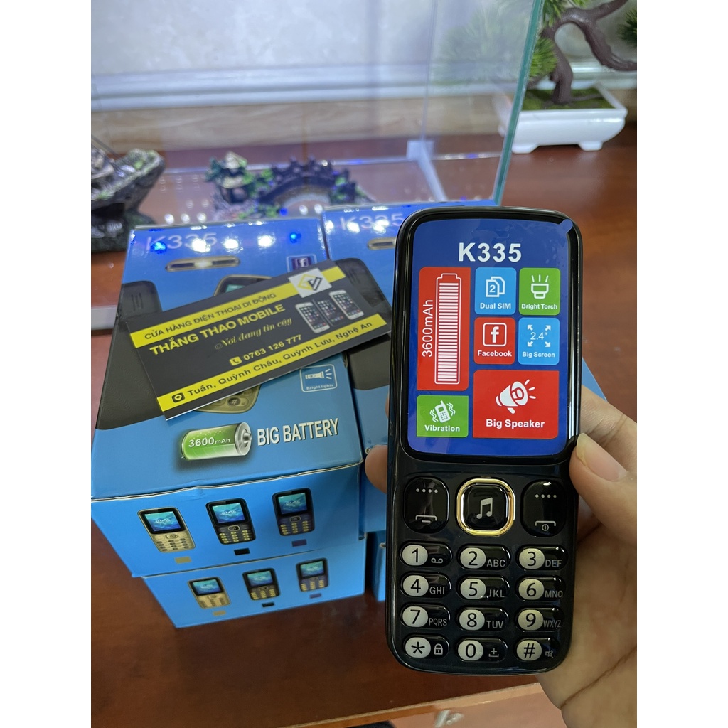 Điện thoại K335 Pin khủng,loa to,màn hình lớn - Mới ,nguyên seal