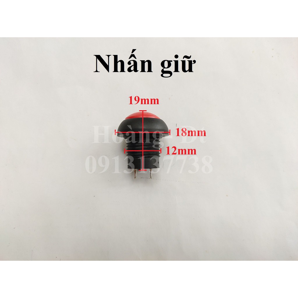 Nút nhấn chống nước phi 12mm