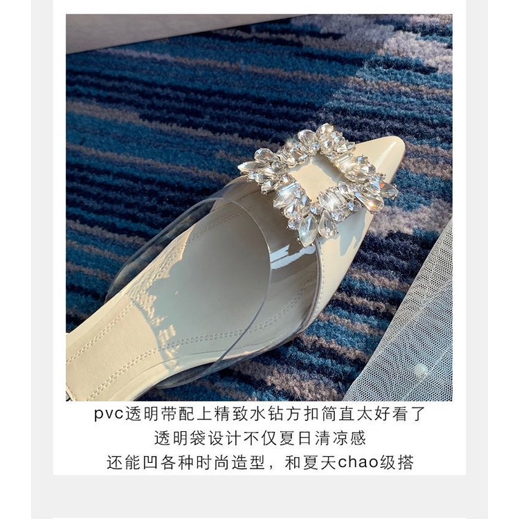 Giày Cao Gót Mũi Nhọn Đính Đá Thời Trang Mùa Hè 2022 Mới Cho Nữ