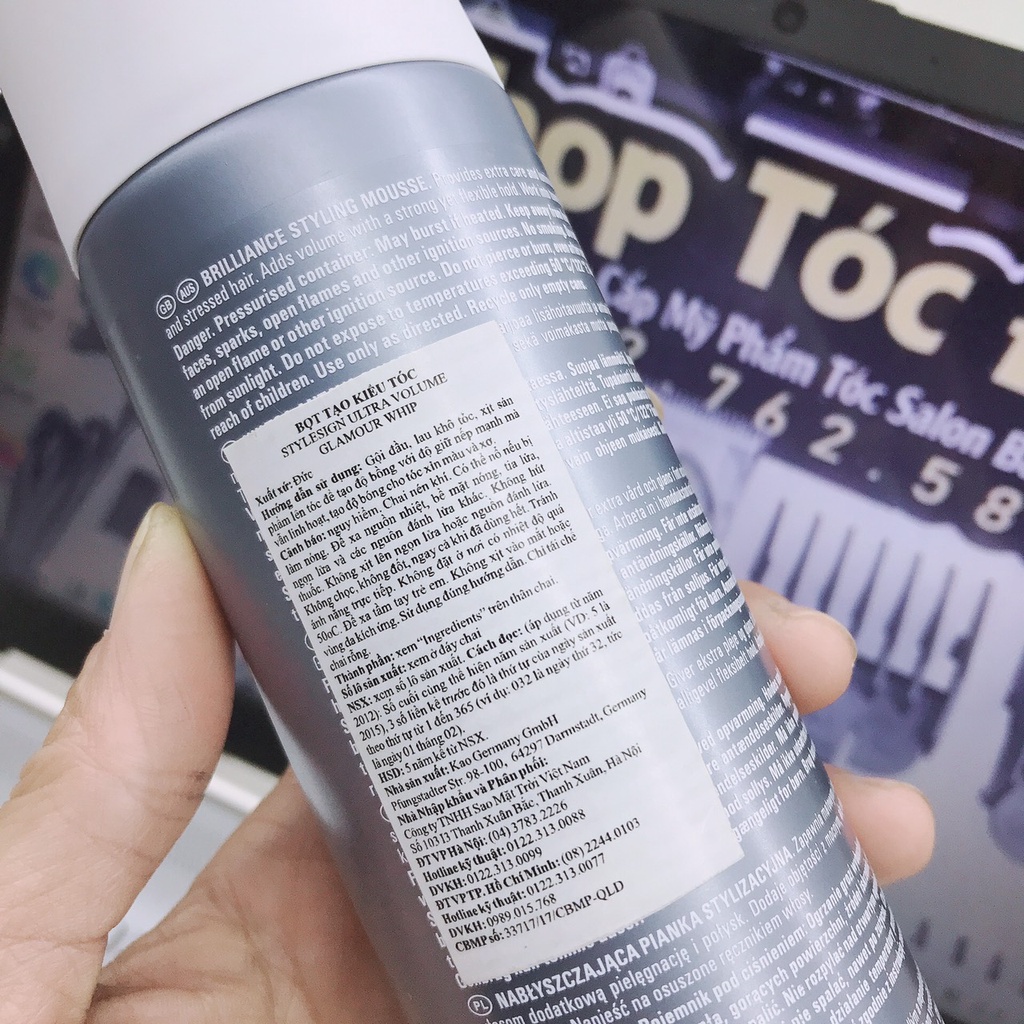 BỌT TẠO KIỂU TÓC , KEO XỊT TÓC GOLDWELL POWER WHIP ULTRA VOLUME 300ML