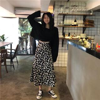 Chân váy dài lưng cao xinh xắn thời trang theo phong cách hàn quốc