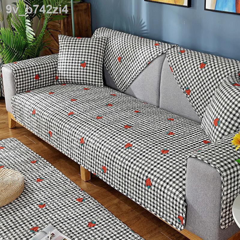 trang trí chụp ảnhgiấy dán tường phòng♣❂✑Đệm sofa da thời trang đơn giản và hiện đại bông ép bốn mùa nói chung k