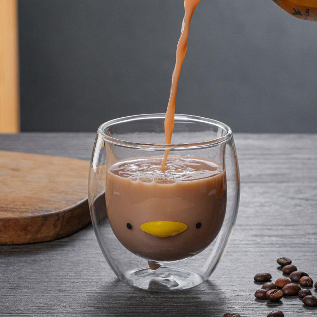 1 Cốc Uống Nước Hai Lớp 300ml Hình Con Gấu Dùng Làm Quà Tặng Giáng Sinh