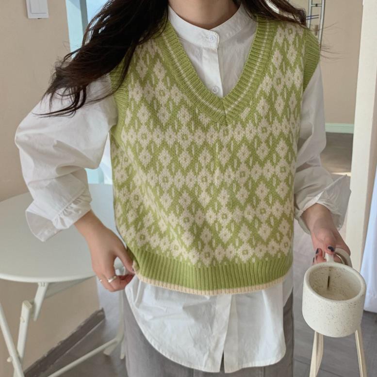 Áo Gile Không Tay Cổ Chữ V Dáng Rộng Phong Cách Hàn Quốc Cho Nữ | BigBuy360 - bigbuy360.vn