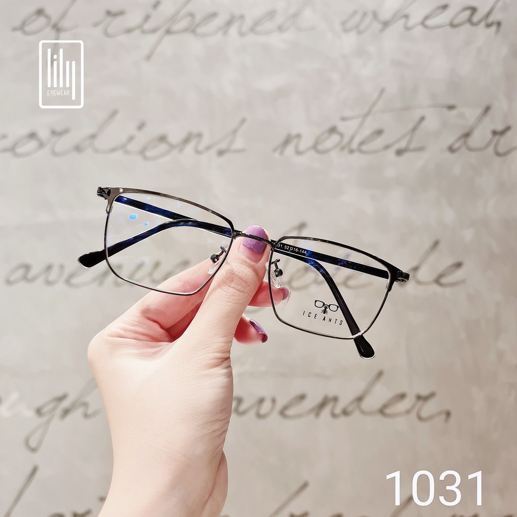 Gọng kính cận nam nữ kim loại Lilyeyewear mắt vuông thanh mảnh nhẹ nhàng 1031 | BigBuy360 - bigbuy360.vn