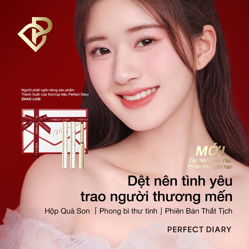 Hộp quà Perfect Diary son Stiletto phiên bản Phong bì thư tình cao cấp 3x0.8g