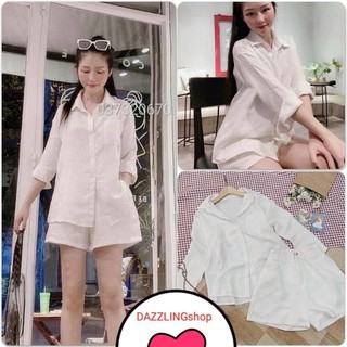 Set sơ mi đũi trắng #SM01 nhẹ nhàng sang chảnh