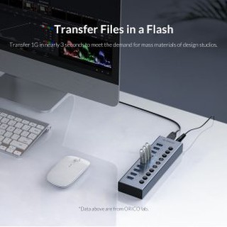 Bộ chia USB HUB 7 cổng ORICO CT2U3-7AB-WB USB 3.0 với các công tắc riêng lẻ