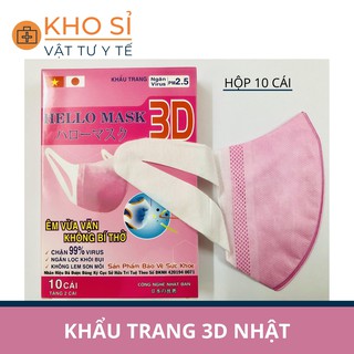 Khẩu Trang 3D Hello Mask (Hộp 10 cái) - Màu Hồng