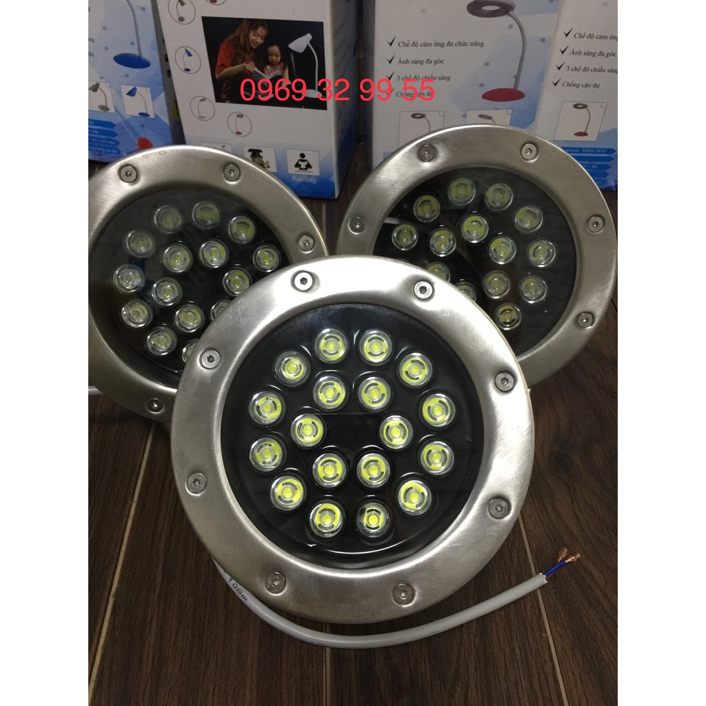Đèn LED âm nước 18W, Điện AC24V, MV-UR1801, INOX 304. Tiêu chuẩn IP 68. Dùng chiếu bể cá, hồ bơi... Bh 12 th
