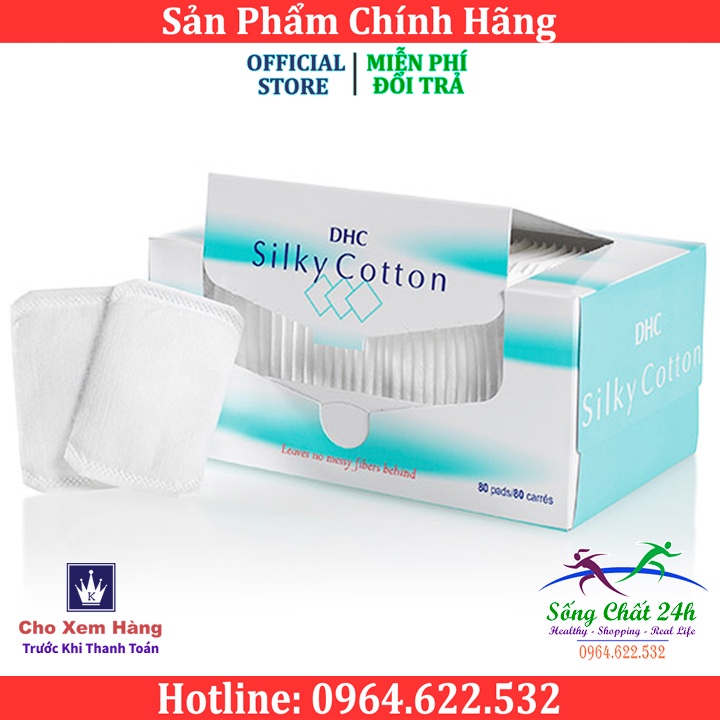 Bông Tẩy Trang Cao Cấp DHC Silky Cotton 80 PC Nhật Bản