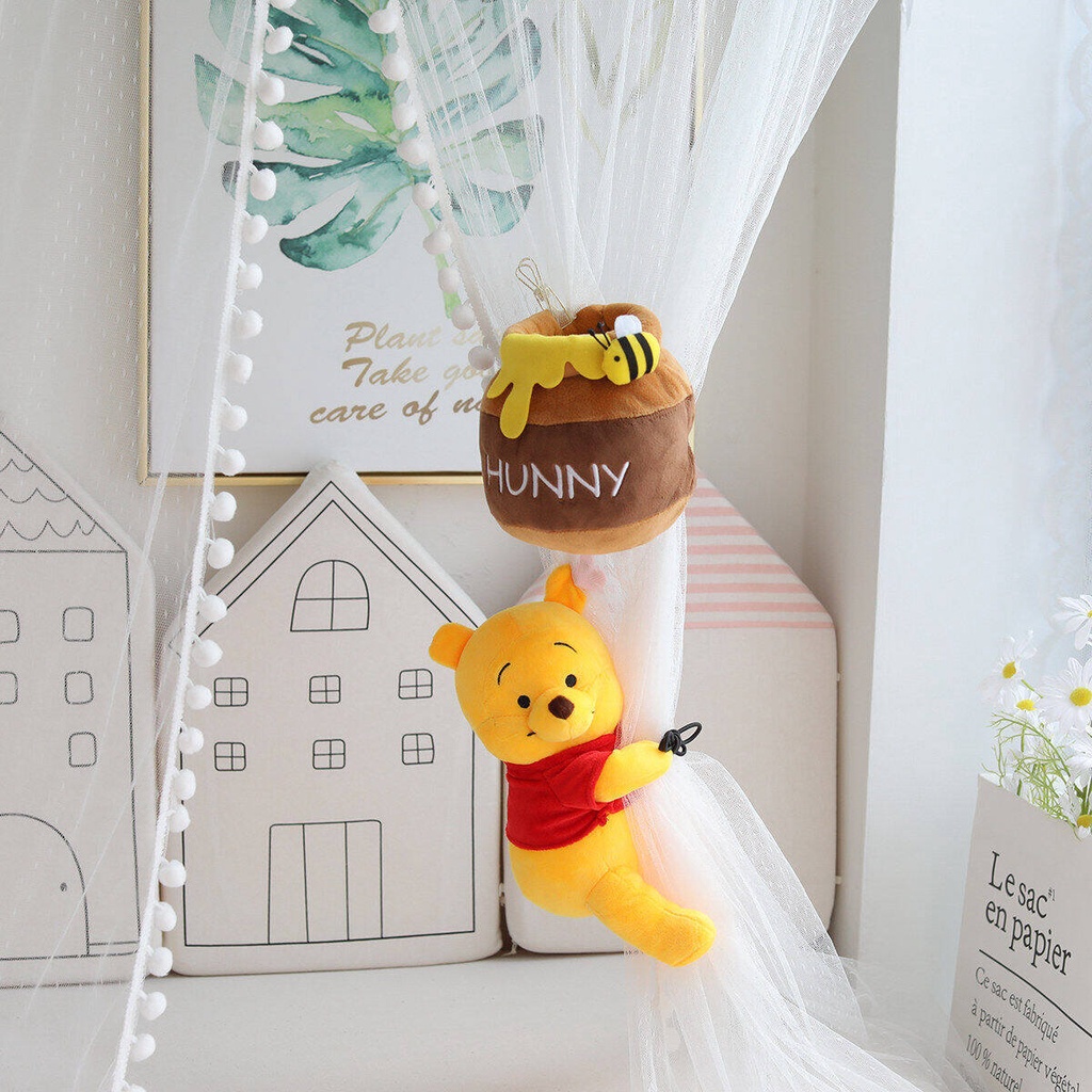 Dây Cột Rèm Cửa Hình Lọ Mật Ong Gấu Phồng Dễ Thương Trang Trí Nhà Cửa