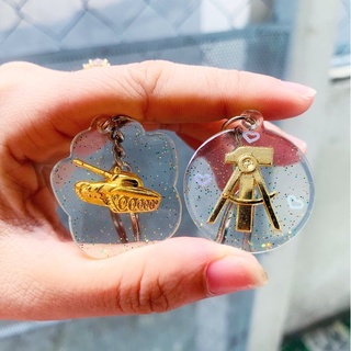 Móc khoá bộ đội resin trong suốt theo quân binh chủng hình ngôi sao, tròn, vuông 2-3cm