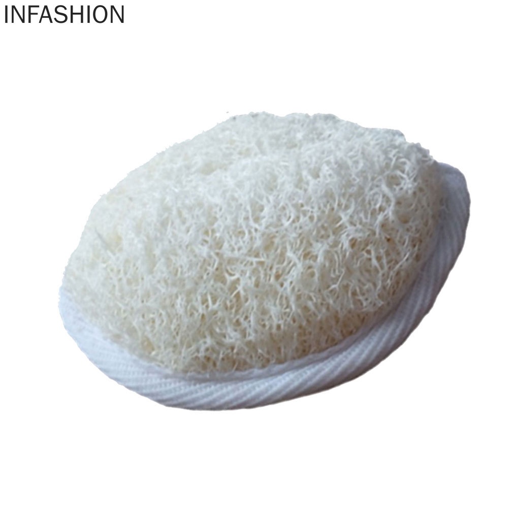 [Hàng mới về] Dụng cụ xốp mềm rửa mặt cầm tay tẩy tế bào chết bằng xơ mướp kích thước 8cm