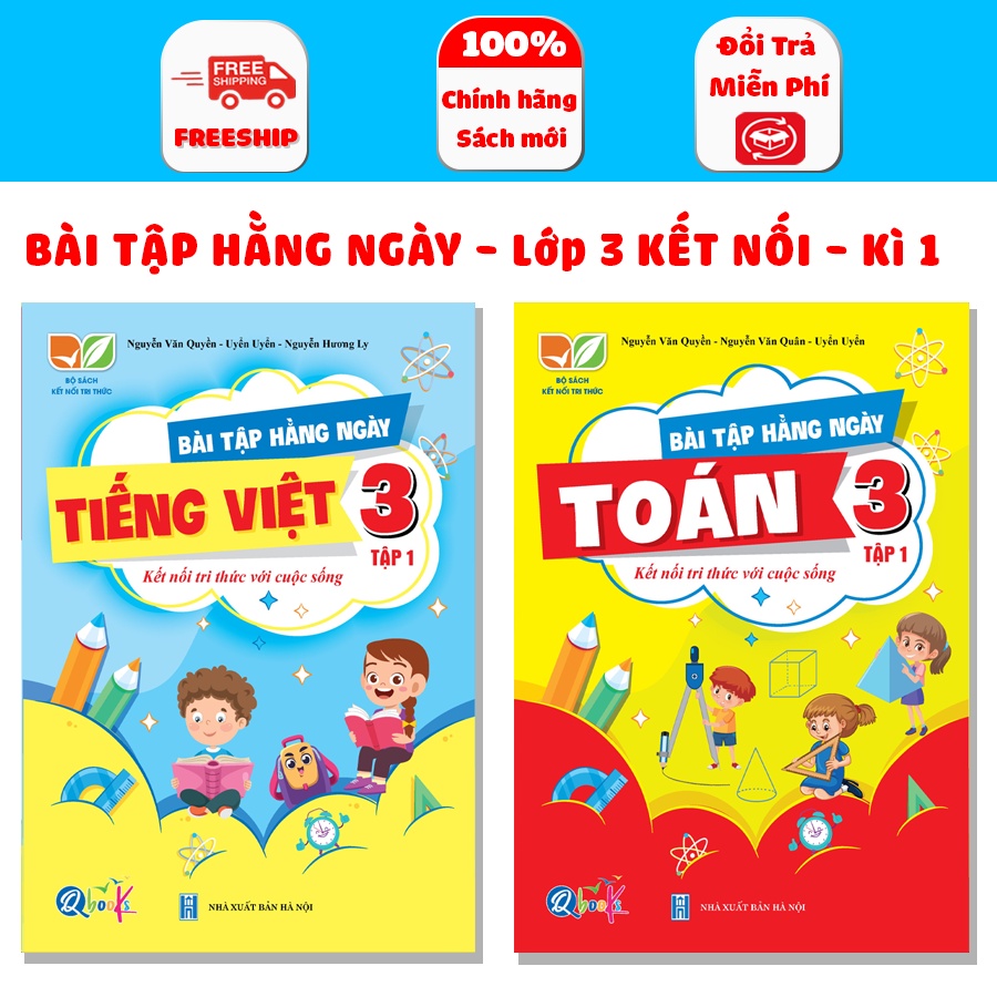 Sách - Combo Bài Tập Hằng Ngày Lớp 3 - Môn Toán và Tiếng Việt học kì 1 - Kết nối tri thức với cuộc sống (2 quyển)