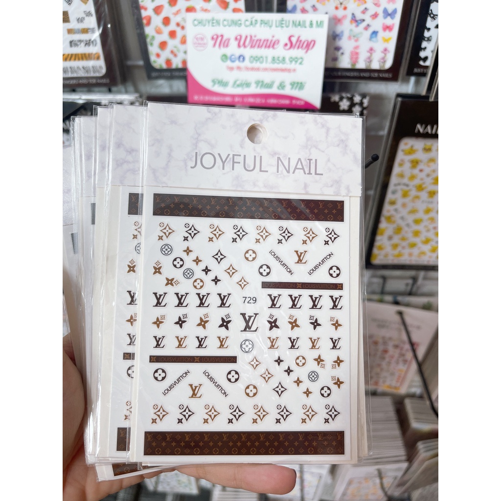 Sticker Dán Móng hình chữ thương hiệu , hoạt hình dễ thương