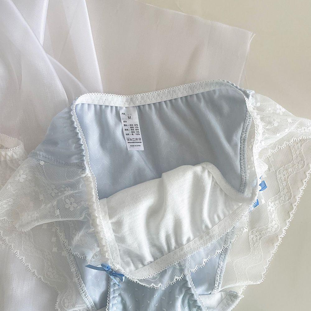 Quần Lót Cotton Phối Ren Thoáng Khí Lưng Vừa 26Ede Ngọt Ngào Cho Nữ
