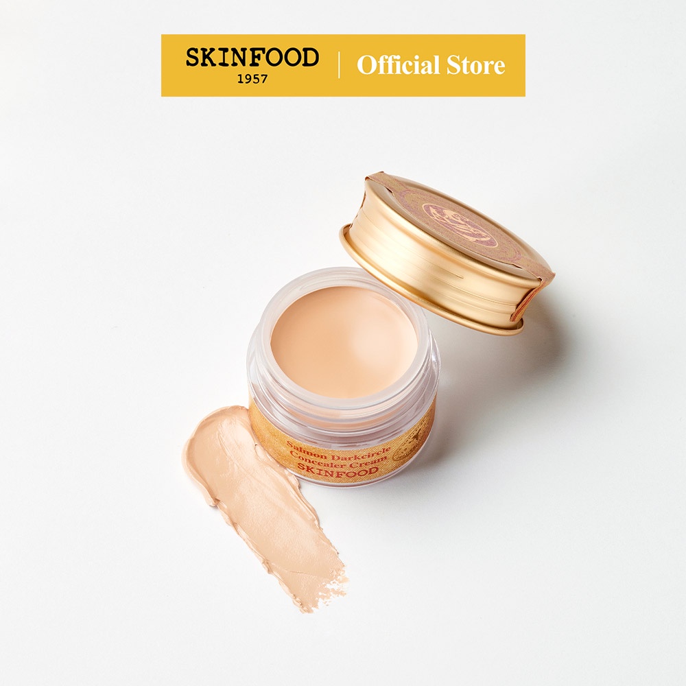 Kem che khuyết điểm SKINFOOD chứa Omega 3 nuôi dưỡng xóa quầng thâm đốm đen và nếp nhăn màu beige đào và tối 10g