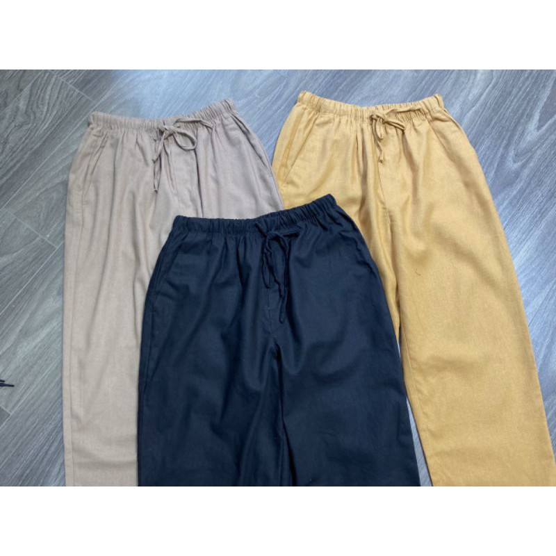 Quần nữ baggy linen