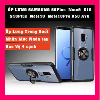 Ốp Lưng SAMSUNG trong suốt có nhẫn móc ngón tay cho các dòng Samsung S9 Plus, Note9, S10, S10 Plus, Note10, Note10 Pro