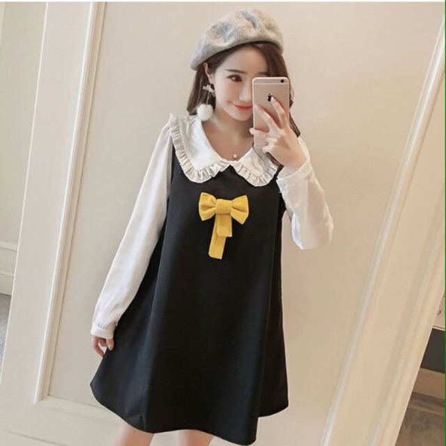 Váy bầu thu đông- đầm bầu công sở