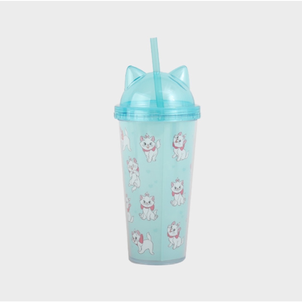 DAISO Bình Nước 3 Lớp Có Ống Hút Dung Tích 430ml