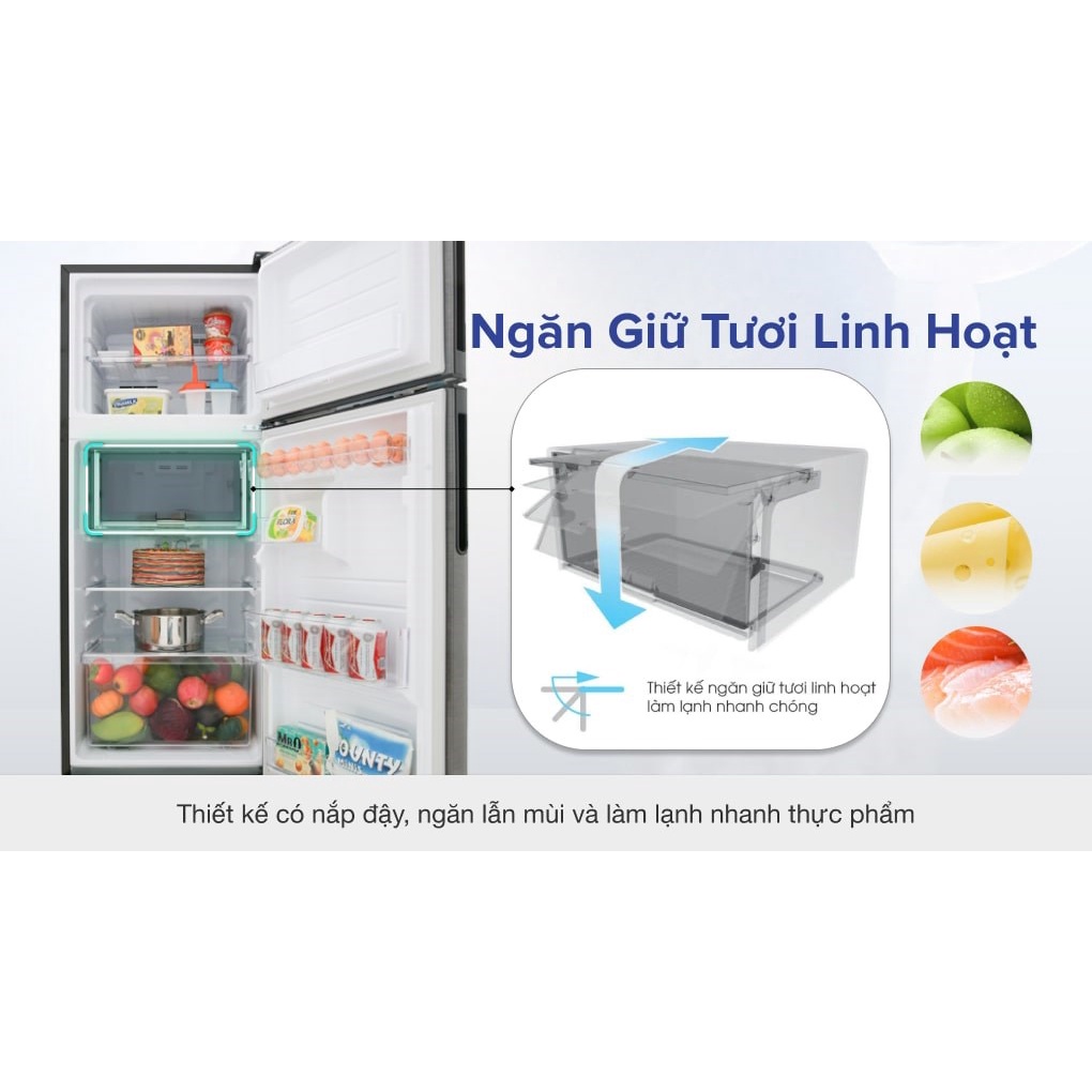 Tủ Lạnh Sharp Inverter SJ-X201E-DS 2 Cánh 196 Lít - Mới 100%