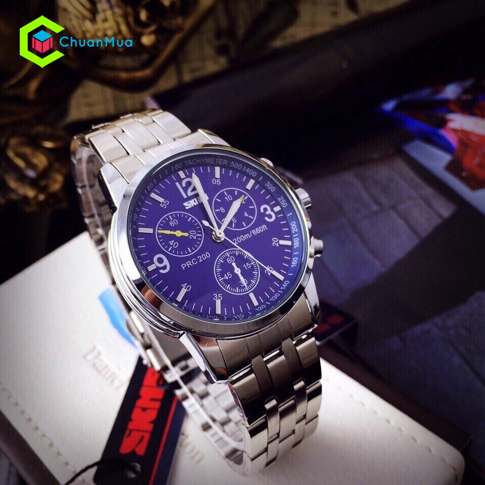 Đồng hồ Nam SKMEI 9070 ba số dây sắt DHA060 | BigBuy360 - bigbuy360.vn