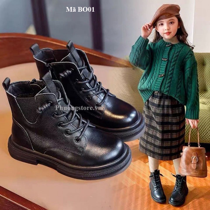 Giày bốt bé gái, bé trai từ 3-12 tuổi nhẹ êm, sành điệu BO02 (FORM NHỎ)