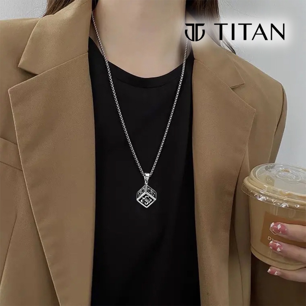 Dây Chuyền Nam Nữ CH, Vòng Cổ Chrome Hearts Bông Hoa Iris Màu Đẹp Như Bạc 925 Cube Dice Dạng Khối Vuông TITAN SHOP