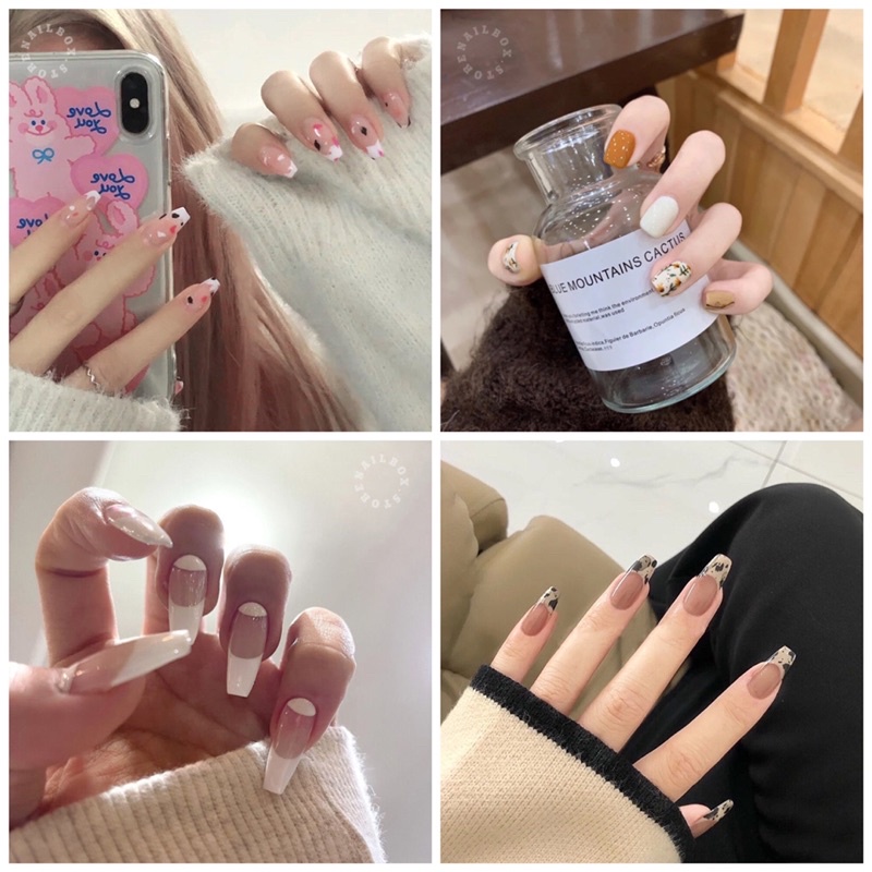 Set 24 móng giả không kèm hộp đựng ( Tặng kèm dũa và keo )
