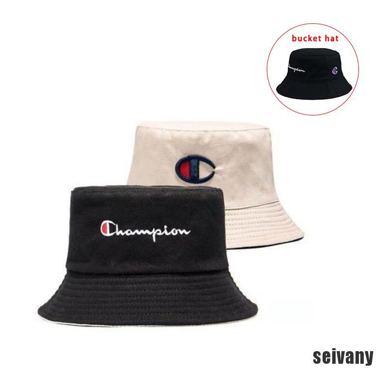 [sei] Champion Unisex Fashion Breathable Double Sided Cotton Bucket Hat SunCap wyf