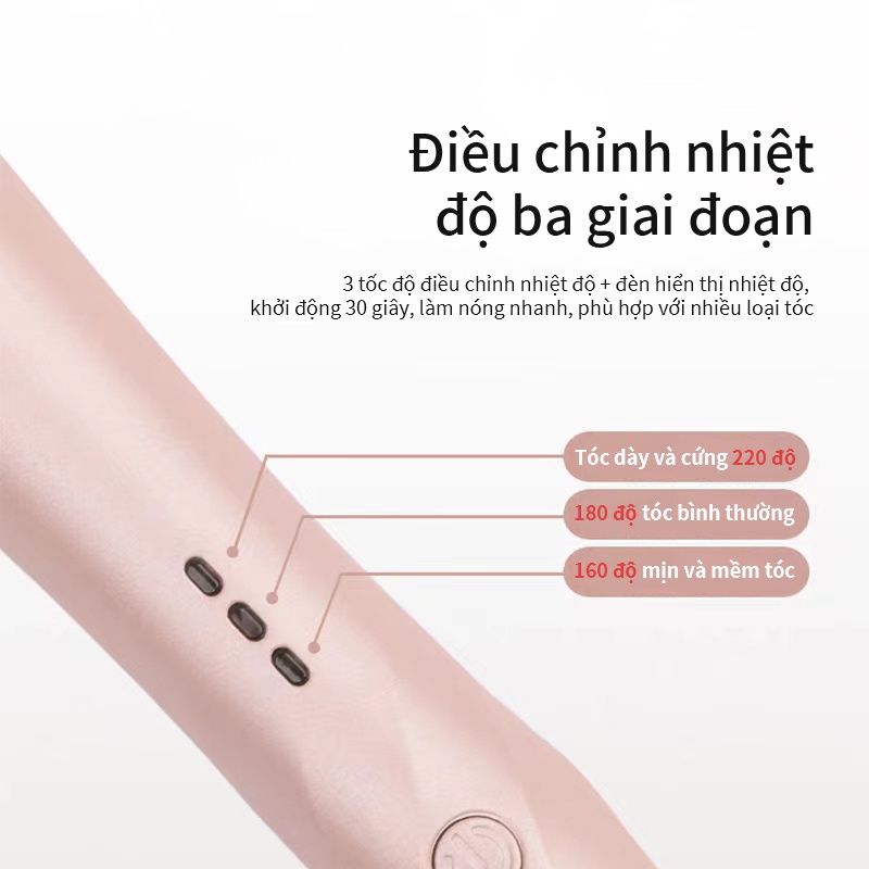 Máy uốn tóc xoăn tự động DAMI chất liệu gốm sứ đường kính uốn 28mm