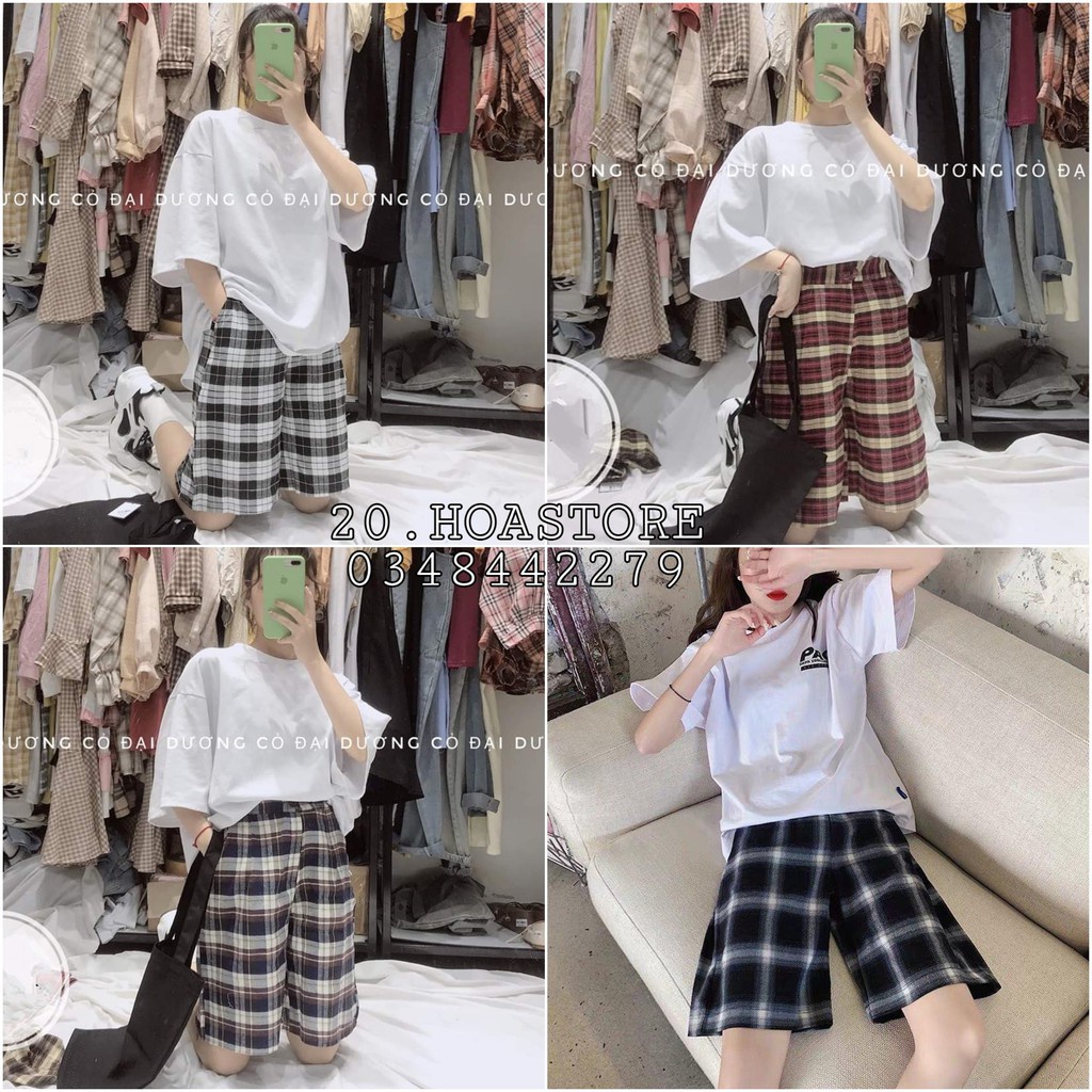 QUẦN ĐÙI KẺ CARO ULLZANG - QUẦN SHORT CARO UNISEX HOT