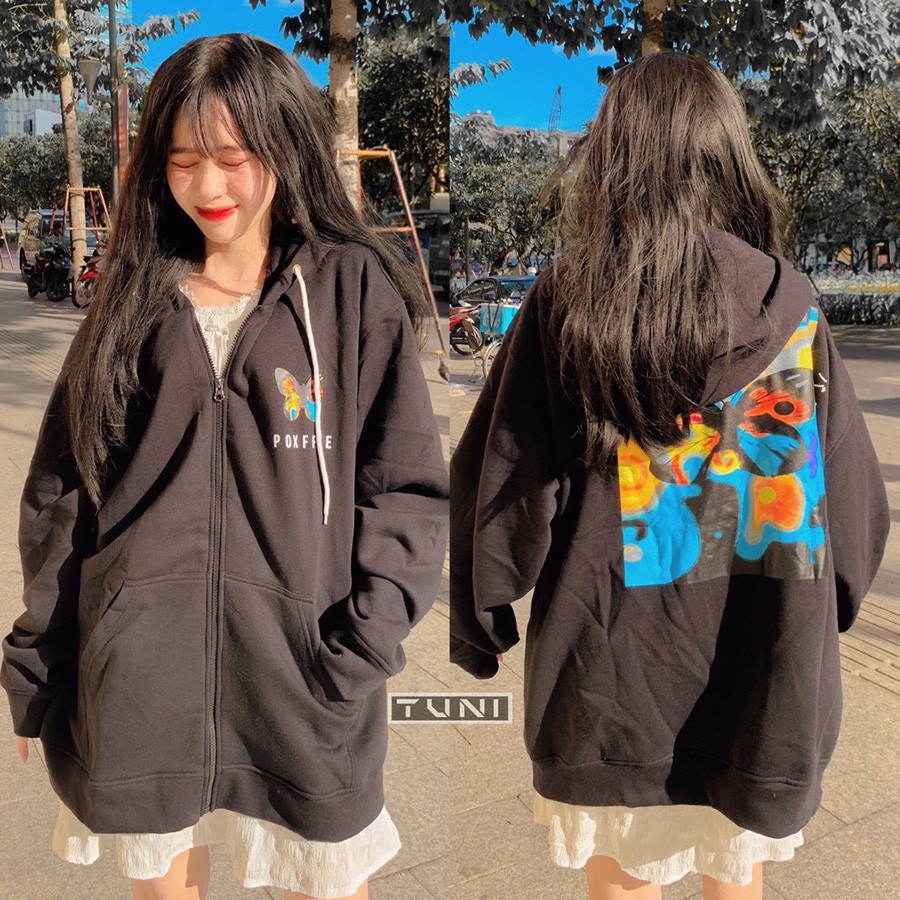 ÁO HOODIE - ÁO KHOÁC NỈ NGOẠI Con Bướm Xinh (HD1300 - Kèm Ảnh Thật)