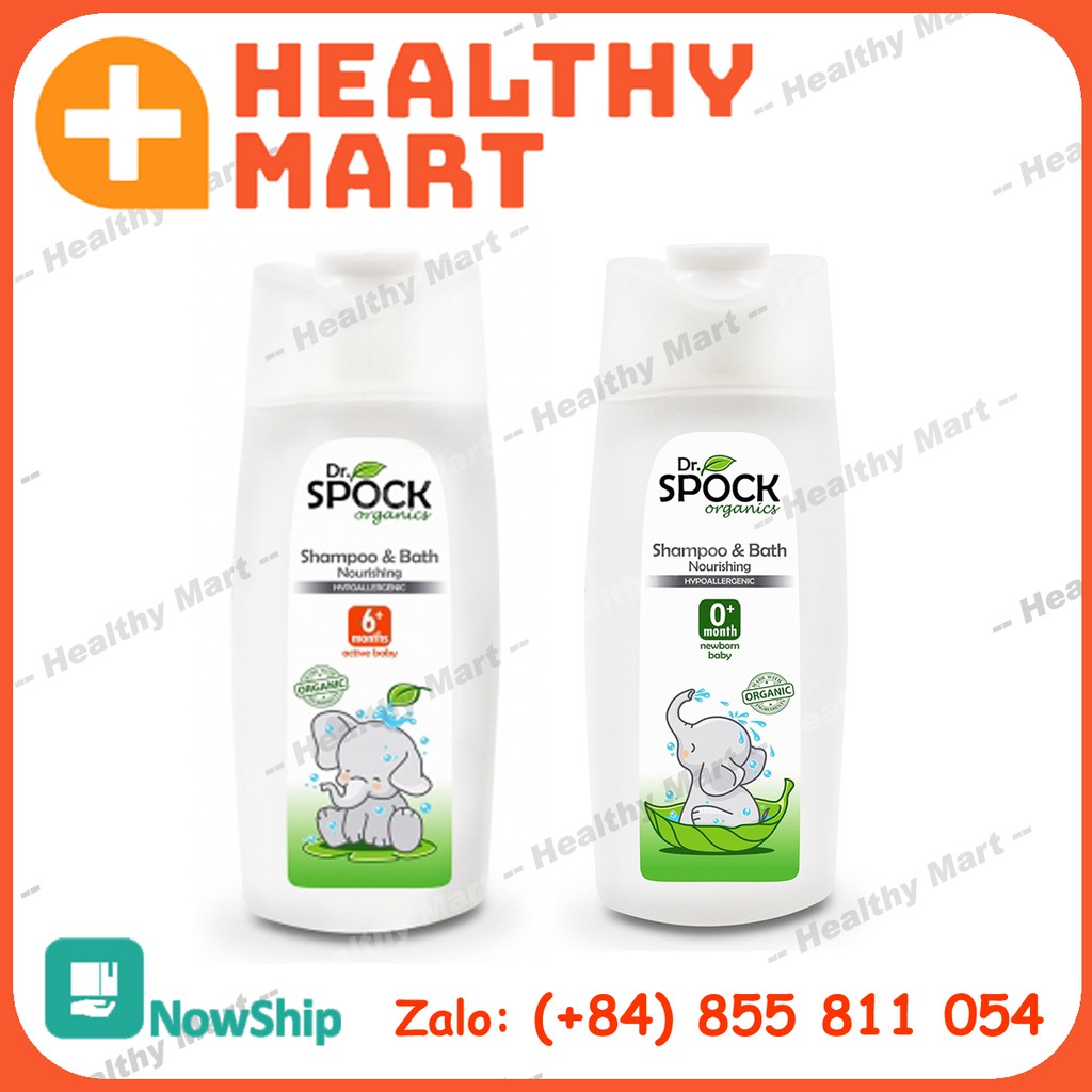 ✔️️️Sữa Tắm Gội Cho Bé Dr.Spock Organics 2 Trong 1 Cho Trẻ từ 0 Đến Trên 6 Tháng Tuổi An Toàn Tuyệt Đối