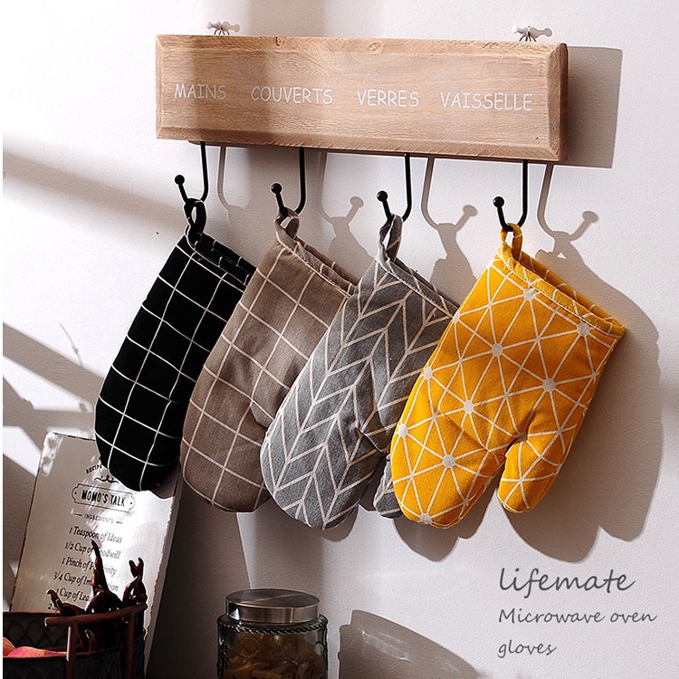 Găng Tay Nhà Bếp Vải Thô Trần Bông 2 Lớp Chống Nhiệt Nhấc Nồi , Găng Tay Làm Bánh 88283 Shop Giao Hàng Nhanh