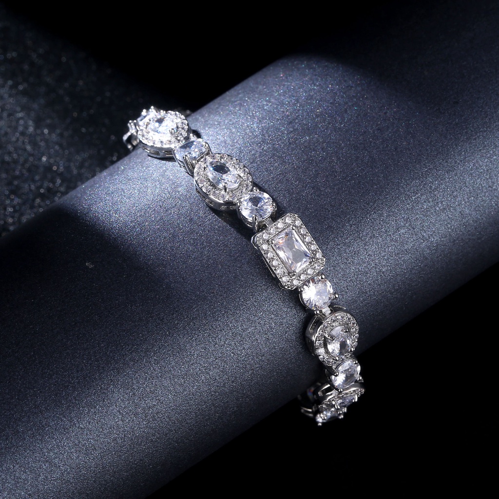 Vòng Tay Đính Đá Zircon Nhiều Hình Dạng Thời Trang Cho Nữ