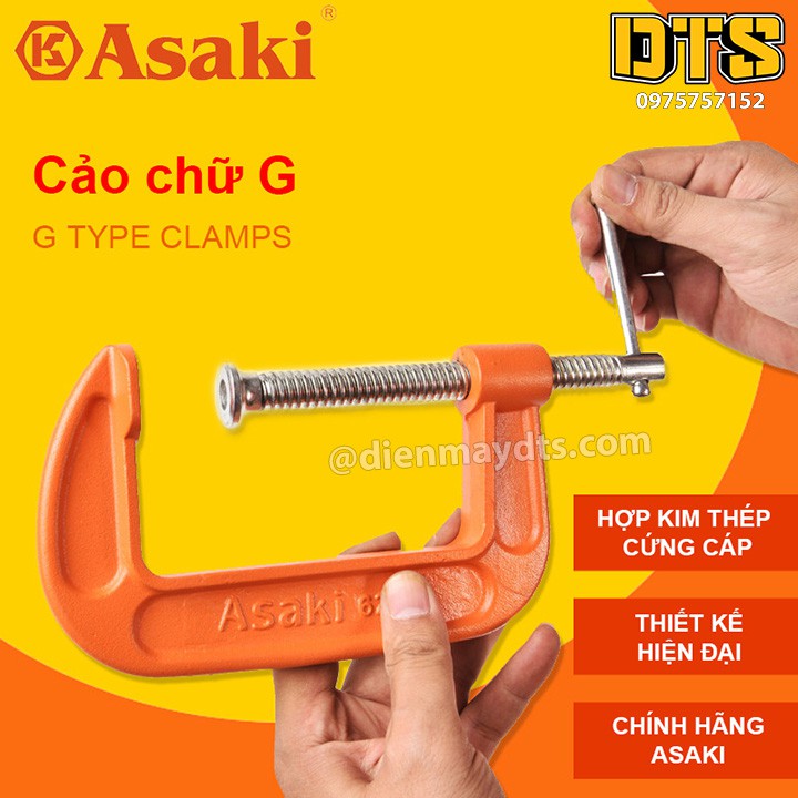 Cảo chữ C Asaki AK-6265 6inch (Vam chữ G)