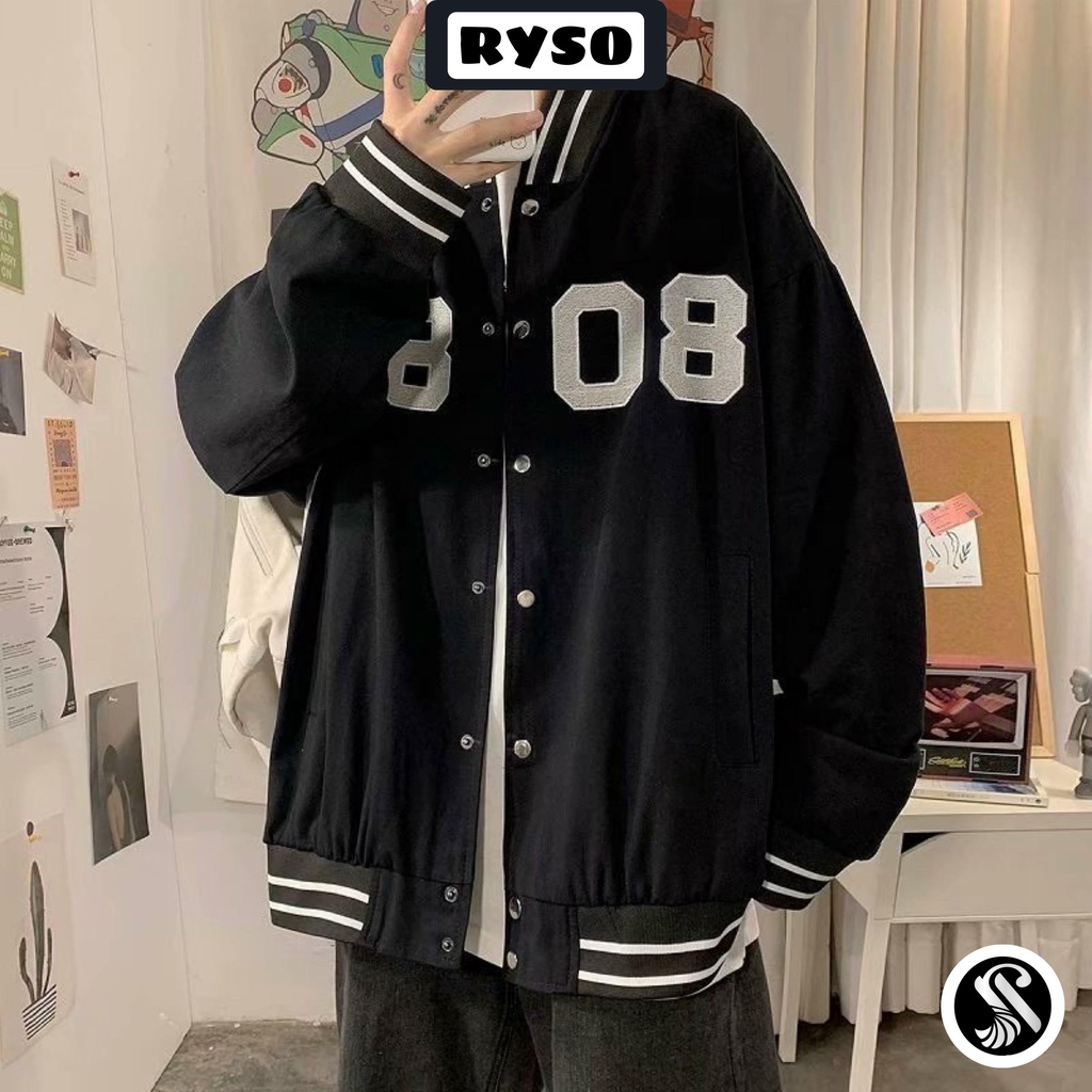 Áo khoác bomber dù bóng chày unisex chất dù 2 lớp dày dặn nam nữ mặc áo cặp cá tính