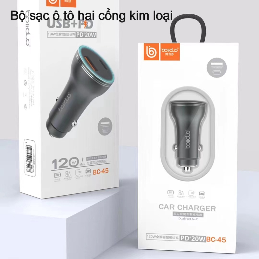 Tẩu sạc nhanh xe hơi SPRISE hai cổng USB 3.0 PD QC 3.0 thích hợp cho mọi mẫu điện thoại di động