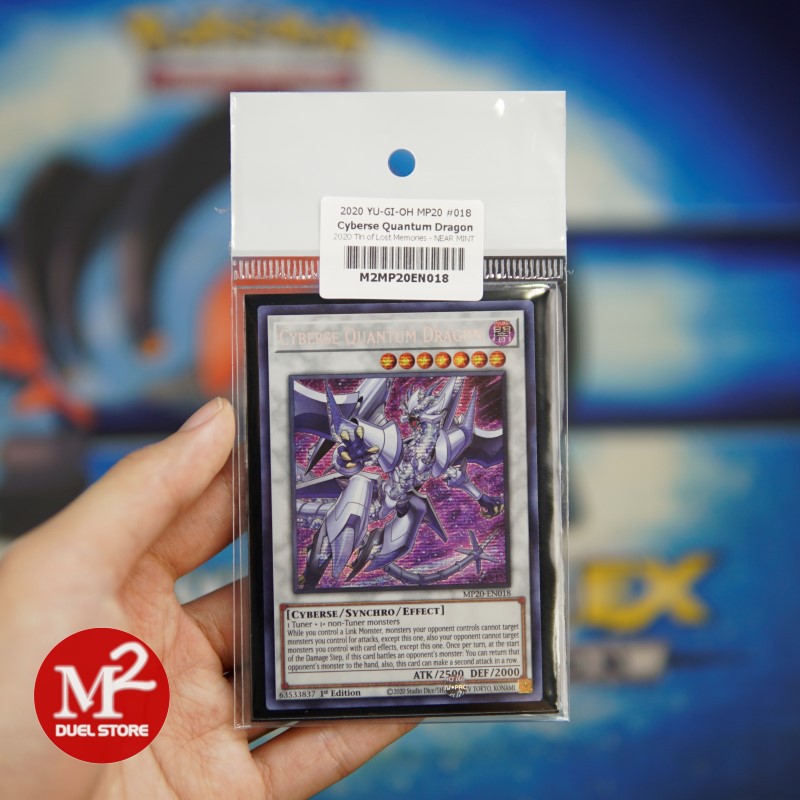 Lá bài Yugioh MP20-EN018 Cyberse Quantum Dragon - Prismatic Secret Rare - Đóng gói theo tiêu chuẩn M2SCCQ-Lite