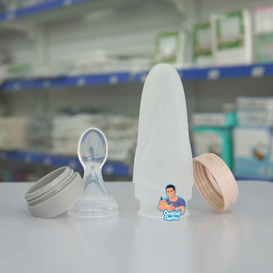 Bình thìa Molli dung tích 90ml hỗ trợ bé tập ăn dặm, uống sữa, tập ăn bột dễ dàng - Ongbodemo