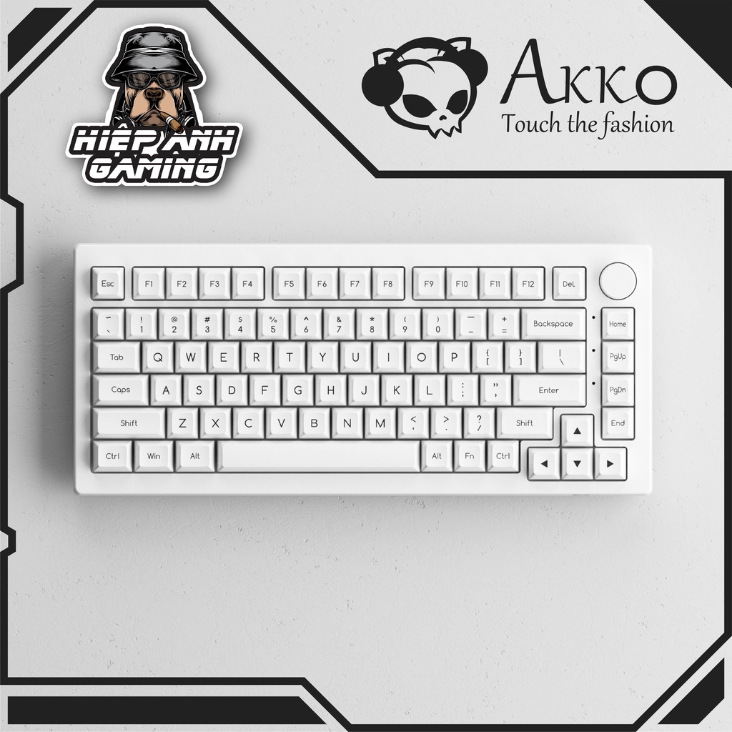 AKKO Keycap Set – Black on White BoW  | Hàng chính hãng Akko Việt Nam