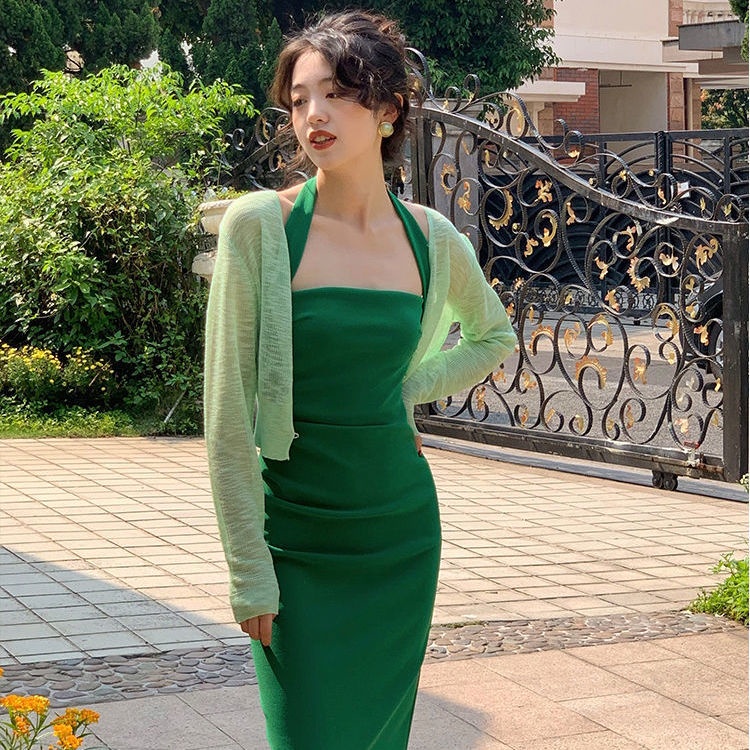 Đầm Hai Dây Ôm Dáng Phong Cách Pháp Thời Trang Cho Nữ