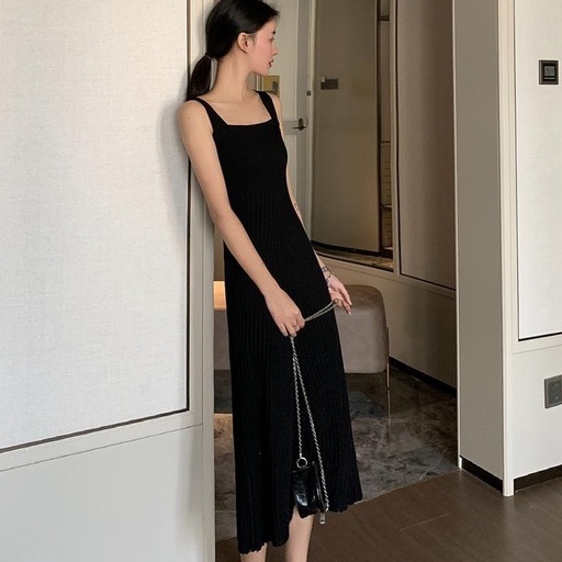 [MURIOKI] Đầm Dệt Kim Không Tay Cổ Vuông Dáng Chữ A Thời Trang Dành Cho Nữ