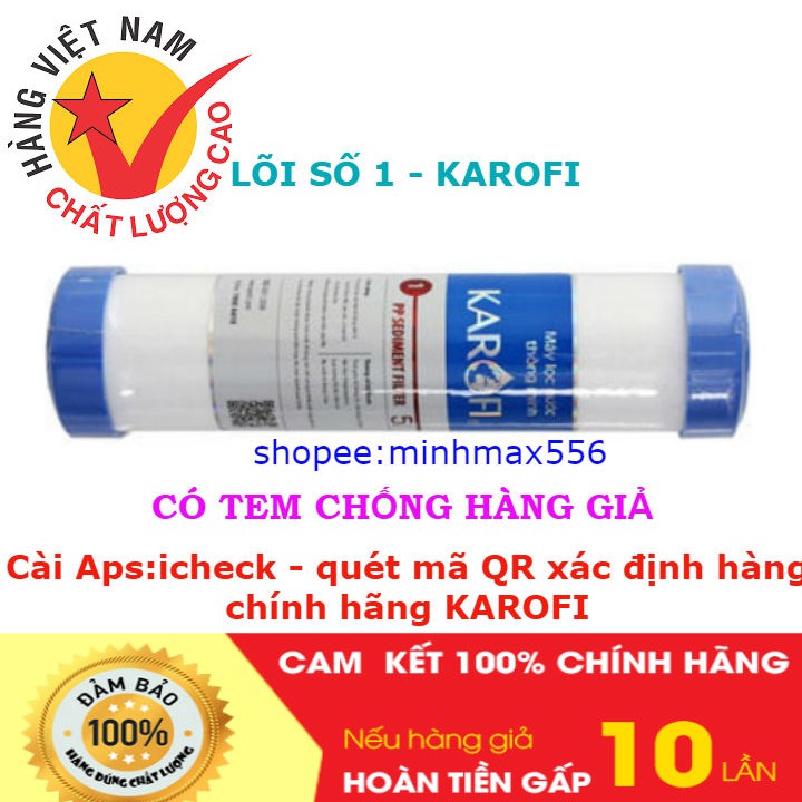 [GIÁ HỦY DIỆT] Combo 4 Lõi Lọc Nước KAROFI Chính Hãng | Gồm 2 lõi 1, 1 lõi 2, 1 lõi 3 | BigBuy360 - bigbuy360.vn