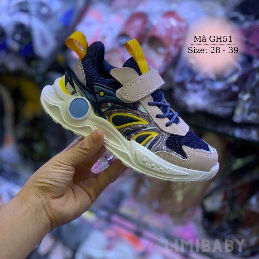 Giày thể thao bé trai 4 - 12 tuổi siêu nhẹ kháng khuẩn năng động và cá tính đi học đi chơi GH51
