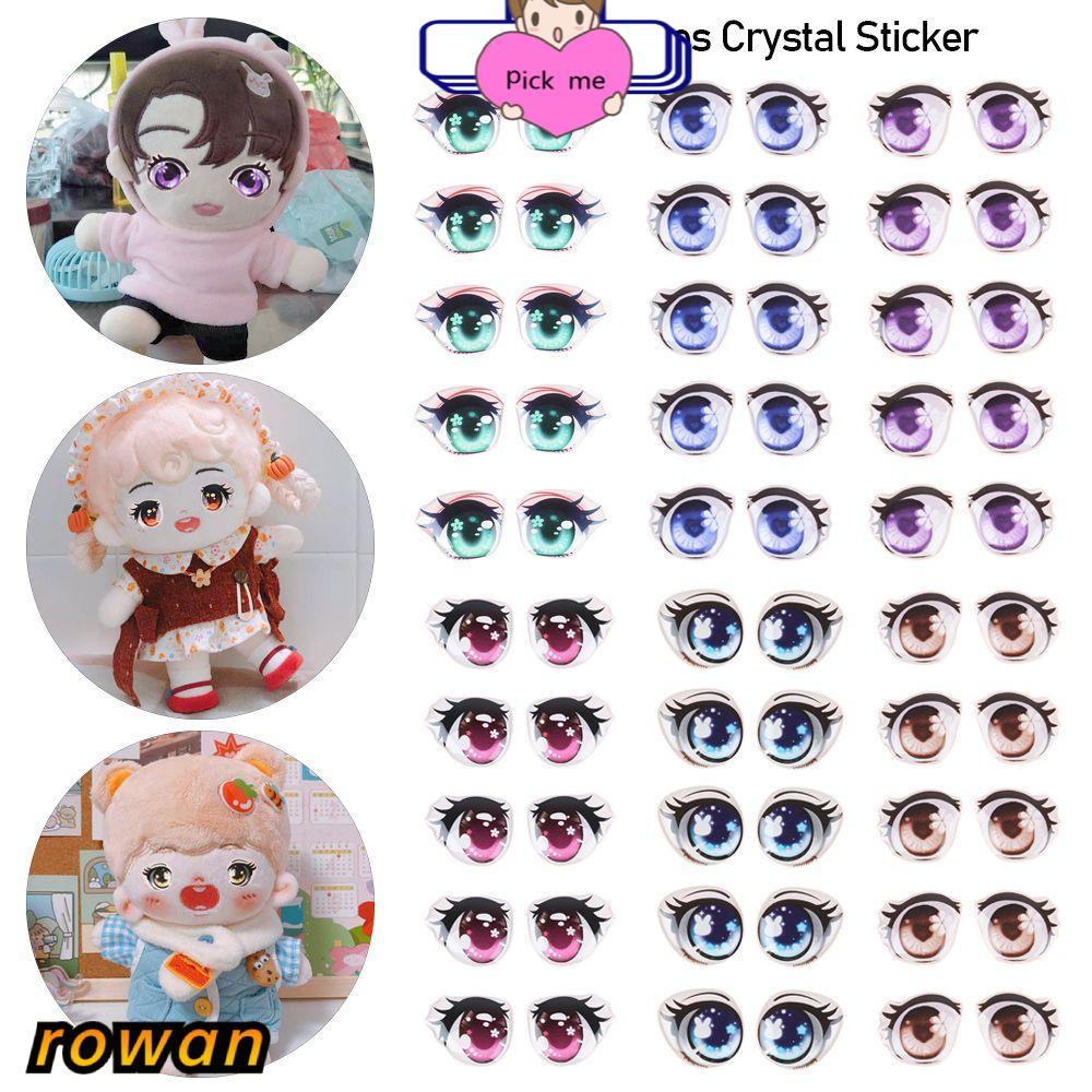 Bộ 5 cặp nhãn dán hình mắt phong cách hoạt hình 8mm / 10mm / 12mm / 15mm