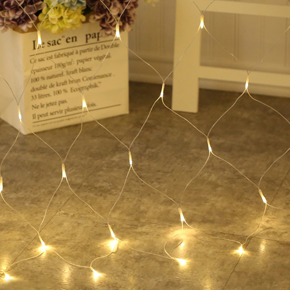 Lưới Đèn LED Chống Nước 2x2m 3 Trang Trí Ngoài Trời Cho Giáng Sinh Tiệc Lễ Tết Nhiều Chế Độ Chớp - Đèn Led Trang Trí Đẹp